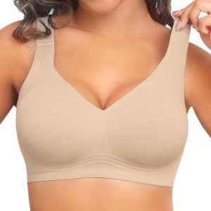 Women Seamless Wireless Supportive Bra Push Up Comfort Soft No Underwire Full Coverage T-Shirt Bra