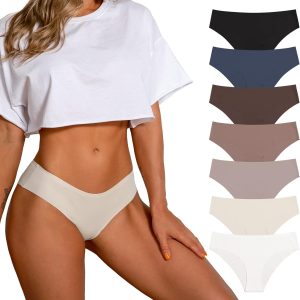 Women Seamless  Bikini No Show Panties Ladies Invisible Breathable Briefs Soft Stretch Underwear Multi Pack