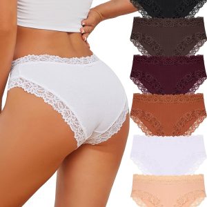 Cotton Underwear for Women  Bikini Women Underwear Pack Sexy Lace Wasit Hipster Brief Panties for Ladies